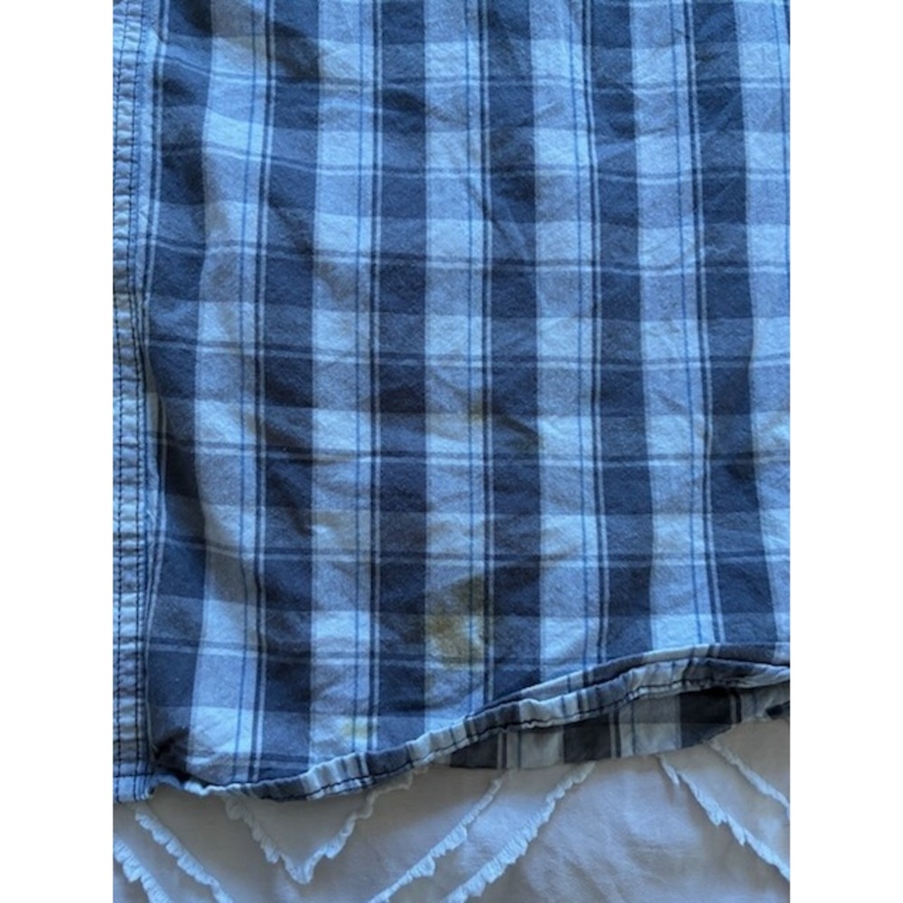 Carhartt Mens XL Relaxed Fit Plaid Short Sleeve Button Down Shirt Grey Blue - Picture 3 of 5